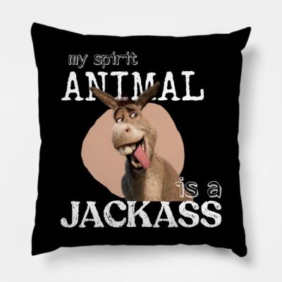 My Spirite Animal Is A Jackass Throw Pillow Official Jackass Merch Store