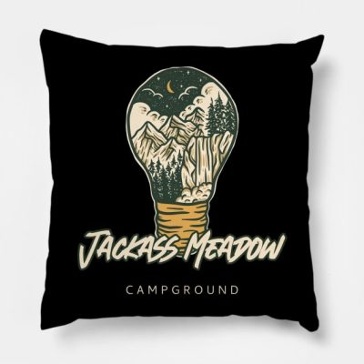 Jackass Meadow Campground Throw Pillow Official Jackass Merch Store