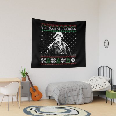 You Suck Ya Jackass Ugly Christmas Tapestry Official Jackass Merch Store