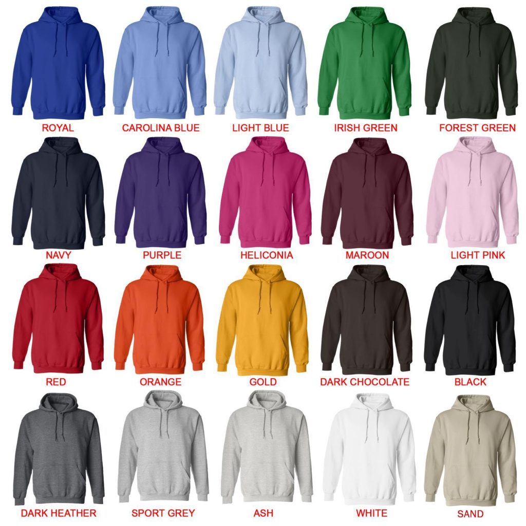 hoodie color chart - Jackass Merch Store